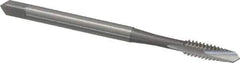 OSG - #6-32 UNC, 2 Flute, Bright Finish, High Speed Steel Spiral Point Tap - Plug Chamfer, Right Hand Thread, 2" OAL, 11/16" Thread Length, 0.141" Shank Diam, 2B Class of Fit, Series 105 - Exact Tool & Supply