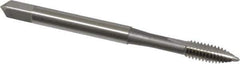 OSG - #8-32 UNC, 2 Flute, Bright Finish, High Speed Steel Spiral Point Tap - Plug Chamfer, Right Hand Thread, 2-1/8" OAL, 3/4" Thread Length, 0.168" Shank Diam, 2B Class of Fit, Series 105 - Exact Tool & Supply