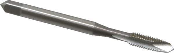 OSG - #10-32 UNF, 2 Flute, Bright Finish, High Speed Steel Spiral Point Tap - Plug Chamfer, Right Hand Thread, 2-3/8" OAL, 7/8" Thread Length, 0.194" Shank Diam, 2B Class of Fit, Series 105 - Exact Tool & Supply