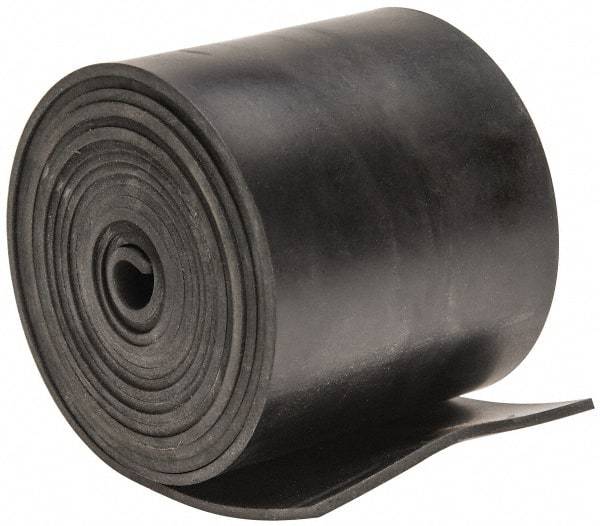 Made in USA - 1/16" Thick x 2" Wide x 60" Long, Plain Backed Neoprene Rubber Strip - Stock Length, 70 Shore A Durometer, 2,500 psi Tensile Strength, -40 to 225°F, Black - Exact Tool & Supply