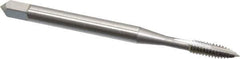 OSG - #4-40 UNC, 2 Flute, Bright Finish, High Speed Steel Spiral Point Tap - Plug Chamfer, Right Hand Thread, 1-7/8" OAL, 9/16" Thread Length, 0.141" Shank Diam, Series 105 - Exact Tool & Supply
