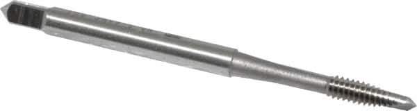 OSG - #5-40 UNC, 2 Flute, Bright Finish, High Speed Steel Spiral Point Tap - Plug Chamfer, Right Hand Thread, 1-15/16" OAL, 5/8" Thread Length, 0.141" Shank Diam, Series 105 - Exact Tool & Supply