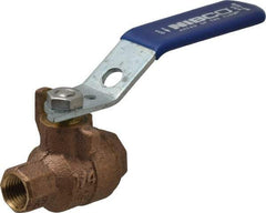 NIBCO - 1/4" Pipe, Full Port, Bronze Standard Ball Valve - 2 Piece, Inline - One Way Flow, FNPT x FNPT Ends, Lever Handle, 600 WOG, 150 WSP - Exact Tool & Supply