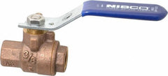 NIBCO - 3/8" Pipe, Full Port, Bronze Standard Ball Valve - 2 Piece, Inline - One Way Flow, FNPT x FNPT Ends, Lever Handle, 600 WOG, 150 WSP - Exact Tool & Supply