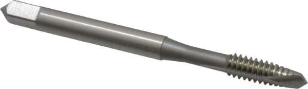 OSG - #10-24 UNC, 2 Flute, Bright Finish, High Speed Steel Spiral Point Tap - Plug Chamfer, Right Hand Thread, 2-3/8" OAL, 7/8" Thread Length, 0.194" Shank Diam, Series 105 - Exact Tool & Supply