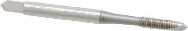 OSG - #10-32 UNF, 2 Flute, Bright Finish, High Speed Steel Spiral Point Tap - Plug Chamfer, Right Hand Thread, 2-3/8" OAL, 7/8" Thread Length, 0.194" Shank Diam, Series 105 - Exact Tool & Supply