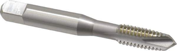 OSG - 3/8-16 UNC, 3 Flute, Bright Finish, High Speed Steel Spiral Point Tap - Plug Chamfer, Right Hand Thread, 2-15/16" OAL, 1-1/4" Thread Length, 0.381" Shank Diam, Series 105 - Exact Tool & Supply