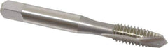 OSG - 5/16-18 UNC, 2 Flute, Bright Finish, High Speed Steel Spiral Point Tap - Plug Chamfer, Right Hand Thread, 2-23/32" OAL, 1-1/8" Thread Length, 0.318" Shank Diam, Series 105 - Exact Tool & Supply