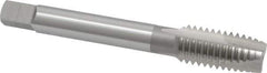 OSG - 1/2-13 UNC, 3 Flute, Bright Finish, High Speed Steel Spiral Point Tap - Plug Chamfer, Right Hand Thread, 3-3/8" OAL, 1-21/32" Thread Length, 0.367" Shank Diam, Series 105 - Exact Tool & Supply