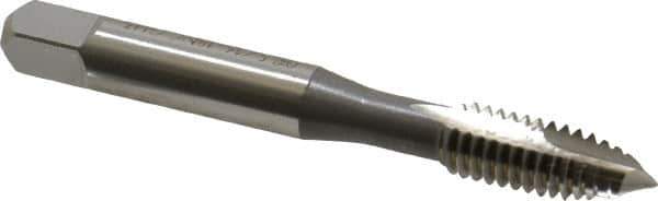 OSG - 5/16-18 UNC, 2 Flute, Bright Finish, High Speed Steel Spiral Point Tap - Plug Chamfer, Right Hand Thread, 2-23/32" OAL, 1-1/8" Thread Length, 0.318" Shank Diam, 3B Class of Fit, Series 105 - Exact Tool & Supply