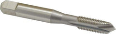 OSG - 3/8-24 UNF, 3 Flute, Bright Finish, High Speed Steel Spiral Point Tap - Plug Chamfer, Right Hand Thread, 2-15/16" OAL, 1-1/4" Thread Length, 0.381" Shank Diam, 3B Class of Fit, Series 105 - Exact Tool & Supply