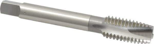 OSG - 1/2-13 UNC, 3 Flute, Bright Finish, High Speed Steel Spiral Point Tap - Plug Chamfer, Right Hand Thread, 3-3/8" OAL, 1-21/32" Thread Length, 0.367" Shank Diam, 3B Class of Fit, Series 105 - Exact Tool & Supply