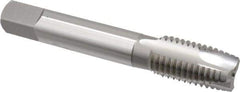OSG - 3/4-10 UNC, 3 Flute, Bright Finish, High Speed Steel Spiral Point Tap - Plug Chamfer, Right Hand Thread, 4-1/4" OAL, 2" Thread Length, 0.59" Shank Diam, Series 105 - Exact Tool & Supply