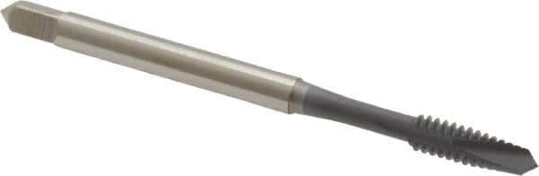 OSG - #6-32 UNC, 2 Flute, elektraLUBE Finish, High Speed Steel Spiral Point Tap - Plug Chamfer, Right Hand Thread, 2" OAL, 11/16" Thread Length, 3B Class of Fit, Series 105 - Exact Tool & Supply