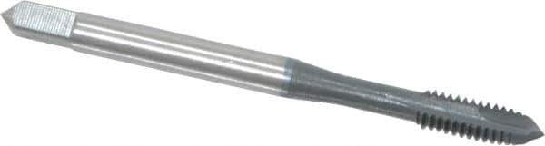 OSG - #8-32 UNC, 2 Flute, elektraLUBE Finish, High Speed Steel Spiral Point Tap - Plug Chamfer, Right Hand Thread, 2-1/8" OAL, 3/4" Thread Length, Series 105 - Exact Tool & Supply