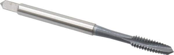 OSG - #6-32 UNC, 2 Flute, elektraLUBE Finish, High Speed Steel Spiral Point Tap - Plug Chamfer, Right Hand Thread, 2" OAL, 11/16" Thread Length, Series 105 - Exact Tool & Supply