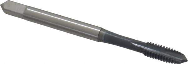 OSG - #8-32 UNC, 2 Flute, elektraLUBE Finish, High Speed Steel Spiral Point Tap - Plug Chamfer, Right Hand Thread, 2-1/8" OAL, 3/4" Thread Length, Series 105 - Exact Tool & Supply