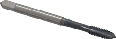 OSG - #8-32 UNC, 2 Flute, elektraLUBE Finish, High Speed Steel Spiral Point Tap - Plug Chamfer, Right Hand Thread, 2-1/8" OAL, 3/4" Thread Length, Series 105 - Exact Tool & Supply