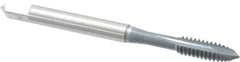 OSG - #10-24 UNC, 2 Flute, elektraLUBE Finish, High Speed Steel Spiral Point Tap - Plug Chamfer, Right Hand Thread, 2-3/8" OAL, 7/8" Thread Length, Series 105 - Exact Tool & Supply