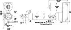 Thomson Industries - 4" Stroke Len, 30% Duty Cycle, 12 Volt, Performance PakLinear Electromechanical Actuator - DC Input, 0.4" per Second, 1,500 Lb Capacity - Exact Tool & Supply