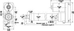 Thomson Industries - 4" Stroke Len, 30% Duty Cycle, 12 Volt, Performance PakLinear Electromechanical Actuator - DC Input, 0.4" per Second, 1,500 Lb Capacity - Exact Tool & Supply