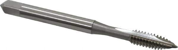 OSG - #10-24 UNC, 2 Flute, Bright Finish, High Speed Steel Spiral Point Tap - Plug Chamfer, Right Hand Thread, 2-3/8" OAL, 7/8" Thread Length, 0.194" Shank Diam - Exact Tool & Supply