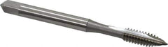 OSG - #10-24 UNC, 2 Flute, Bright Finish, High Speed Steel Spiral Point Tap - Plug Chamfer, Right Hand Thread, 2-3/8" OAL, 7/8" Thread Length, 0.194" Shank Diam - Exact Tool & Supply