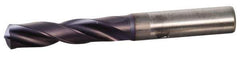 Kennametal - 0.5118" 140° Spiral Flute Solid Carbide Screw Machine Drill Bit - Right Hand Cut, 2.362" Flute Length, 4.213" OAL, Standard Point, Straight Shank - Exact Tool & Supply