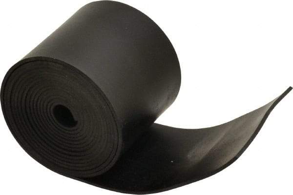 Made in USA - 1/16" Thick x 2" Wide x 60" Long, Buna-N Rubber Strip - Stock Length, 70 Shore A Durometer, 800 to 1,000 psi Tensile Strength, -20 to 170°F, Black - Exact Tool & Supply