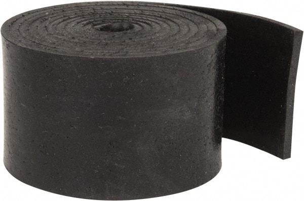 Made in USA - 1/8" Thick x 2" Wide x 60" Long, Buna-N Rubber Strip - Stock Length, 70 Shore A Durometer, 800 to 1,000 psi Tensile Strength, -20 to 170°F, Black - Exact Tool & Supply