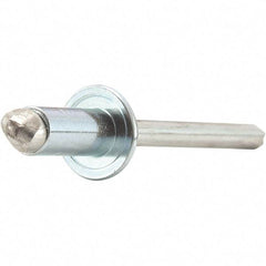 STANLEY Engineered Fastening - Size 6 Dome Head Stainless Steel Open End Blind Rivet - Stainless Steel Mandrel, 0.063" to 1/8" Grip, 3/16" Head Diam, 0.192" to 0.196" Hole Diam, 0.116" Body Diam - Exact Tool & Supply