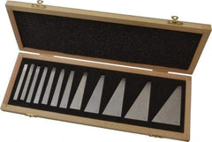 Fowler - 0.25 to 30° Angle, 3 Inch Long, Angle Block Set - 0.25 Inch Thick, 30 Arc Second Accuracy, Includes Fitted Case, 12 Pieces - Exact Tool & Supply