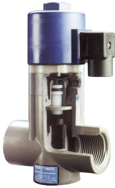 Plast-O-Matic - Direct Acting Universal, PVC Solenoid Valve - Normally Closed, Viton Seal - Exact Tool & Supply