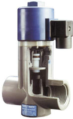 Plast-O-Matic - Direct Acting Universal, PVC Solenoid Valve - Normally Closed, Viton Seal - Exact Tool & Supply