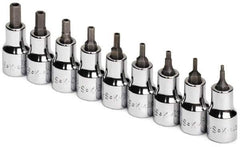 SK - 9 Piece 3/8" Drive Inch Hex Bit Socket Set - 5/64 to 1/4" Hex - Exact Tool & Supply
