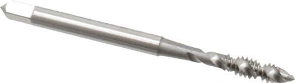 OSG - #6-32 UNC 2 Flute 2B Plug Spiral Flute Tap - High Speed Steel, Bright Finish, 2" OAL, Right Hand Flute, Right Hand Thread, H3, Series 106/107 - Exact Tool & Supply