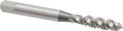 OSG - 1/4-20 UNC 3 Flute 2B Plug Spiral Flute Tap - High Speed Steel, Bright Finish, 2-1/2" OAL, Right Hand Flute, Right Hand Thread, H5, Series 106/107 - Exact Tool & Supply