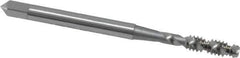 OSG - #6-32 UNC 2 Flute 3B Bottoming Spiral Flute Tap - High Speed Steel, Bright Finish, 2" OAL, Right Hand Flute, Right Hand Thread, H2, Series 106/107 - Exact Tool & Supply