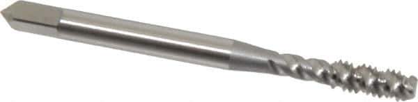 OSG - #8-32 UNC 3 Flute 3B Bottoming Spiral Flute Tap - High Speed Steel, Bright Finish, 2-1/8" OAL, Right Hand Flute, Right Hand Thread, H2, Series 106/107 - Exact Tool & Supply