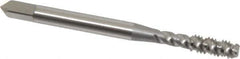 OSG - #8-32 UNC 3 Flute 3B Bottoming Spiral Flute Tap - High Speed Steel, Bright Finish, 2-1/8" OAL, Right Hand Flute, Right Hand Thread, H2, Series 106/107 - Exact Tool & Supply