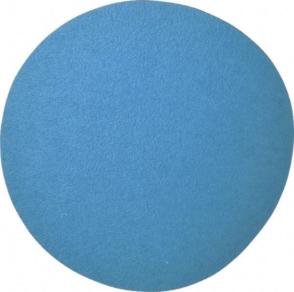 Norton - 10" Diam, 40 Grit Zirconia Alumina Adhesive PSA Disc - Very Coarse, Blue, Y Weighted Cloth Backing, Flexible - Exact Tool & Supply