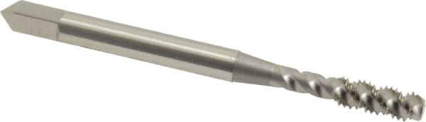 OSG - M4x0.70 Metric Coarse 3 Flute 6H Bottoming Spiral Flute Tap - High Speed Steel, Bright Finish, 2-1/8" OAL, Right Hand Flute, Right Hand Thread, D4, Series 142 - Exact Tool & Supply