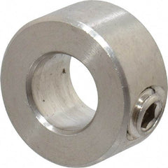 Climax Metal Products - 3/8" Bore, Stainless Steel, Set Screw Solid Set Screw Collars - 3/4" Outside Diam, 3/8" Wide - Exact Tool & Supply