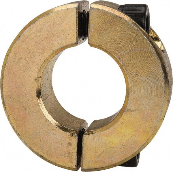 Climax Metal Products - 3/4" Bore, Steel, Two Piece Clamping Shaft Collar - 1-1/2" Outside Diam, 1/2" Wide - Exact Tool & Supply