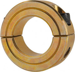 Climax Metal Products - 1" Bore, Steel, Two Piece Clamping Shaft Collar - 1-3/4" Outside Diam, 1/2" Wide - Exact Tool & Supply
