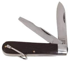 Proto - 3" Blade, Partially Serrated Electrician's Pocket Knife - Wood - Exact Tool & Supply