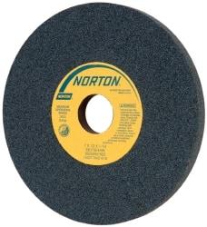 Norton - 7" Diam x 1-1/4" Hole x 1/2" Thick, H Hardness, 100 Grit Surface Grinding Wheel - Silicon Carbide, Type 1, Fine Grade, 3,600 Max RPM, Vitrified Bond, No Recess - Exact Tool & Supply