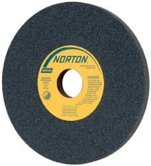 Norton - 7" Diam x 1-1/4" Hole x 1/2" Thick, H Hardness, 100 Grit Surface Grinding Wheel - Silicon Carbide, Type 1, Fine Grade, 3,600 Max RPM, Vitrified Bond, No Recess - Exact Tool & Supply