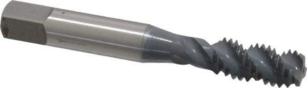 OSG - 3/8-16 UNC 3 Flute 2B Bottoming Spiral Flute Tap - High Speed Steel, elektraLUBE Finish, 2-15/16" OAL, Right Hand Flute, Right Hand Thread, H5, Series 107 - Exact Tool & Supply