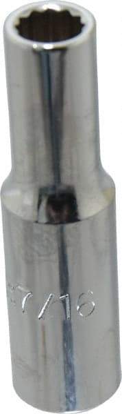 Proto - 7/16", 1/2" Drive, Deep Hand Socket - 12 Points, 3-1/4" OAL, Chrome Finish - Exact Tool & Supply
